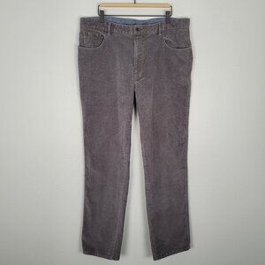 L.L. Bean Size 38x34 Corduroy Pants Natural Fit Stretch Straight Leg Gray